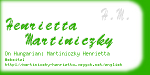 henrietta martiniczky business card